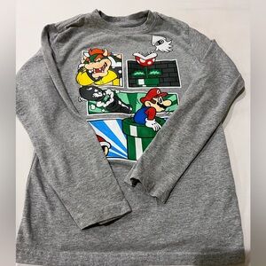 Super Mario grey long sleeve kids shirt